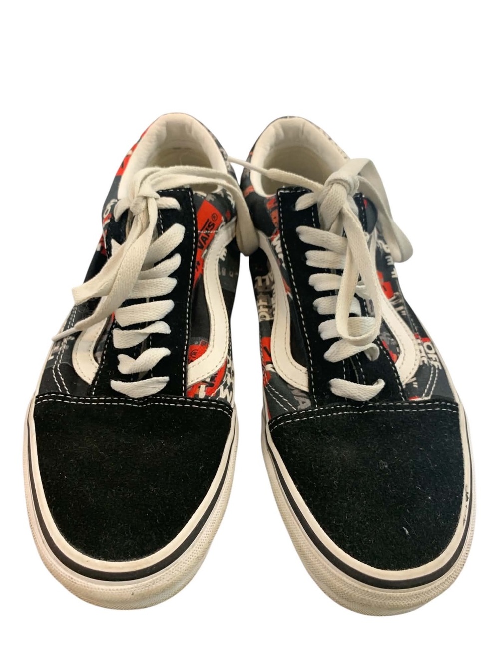 Vans Black White Red Old Skool Sneakers S9